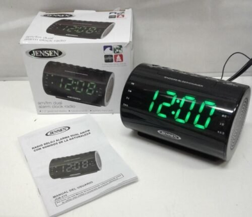 JENSEN JCR-210 AM/FM Digital Dual Alarm Clock Radio with Nature Sounds