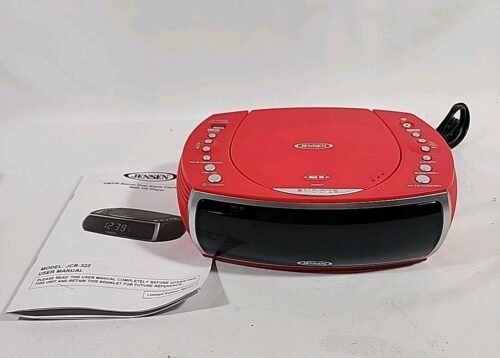 Jensen JCR322 Modern Home Tabletop Stereo Clock Digital AM/FM Radio CD FREE SHIP