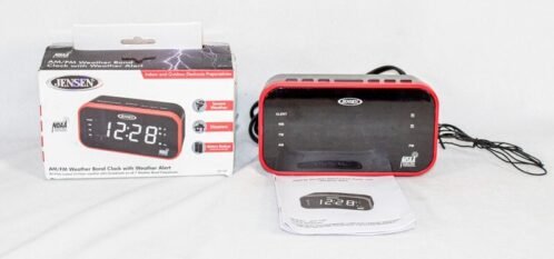 Jensen JEP-150 AM/FM Band Clock Radio with NOAA Weather Alert