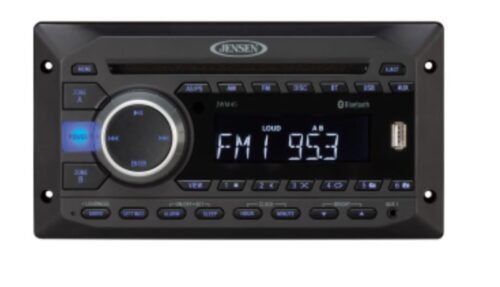 Jensen JWM452 2-Speaker Zones AM/FM|DVD|BT|AUX|USB Bluetooth Wall Mount Stere...