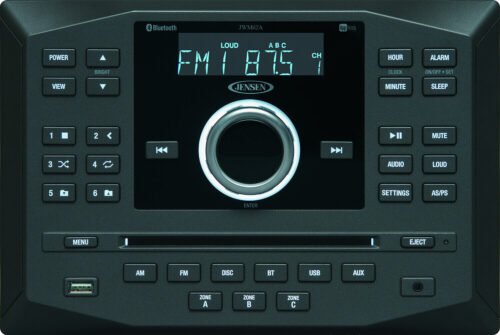 Jensen JWM62A RV Wallmount Bluetooth Stereo with App Control, DVD/CD/USB/AUX/RCA