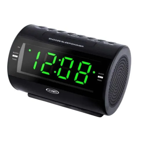 JENSEN Table Desk Alarm Clock Radio AM FM Digital Snooze LED Bedside Small Black