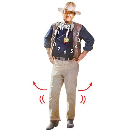 John Wayne "The Duke" Swinging Legs Pendulum Wall Clock Collectible Home Decor