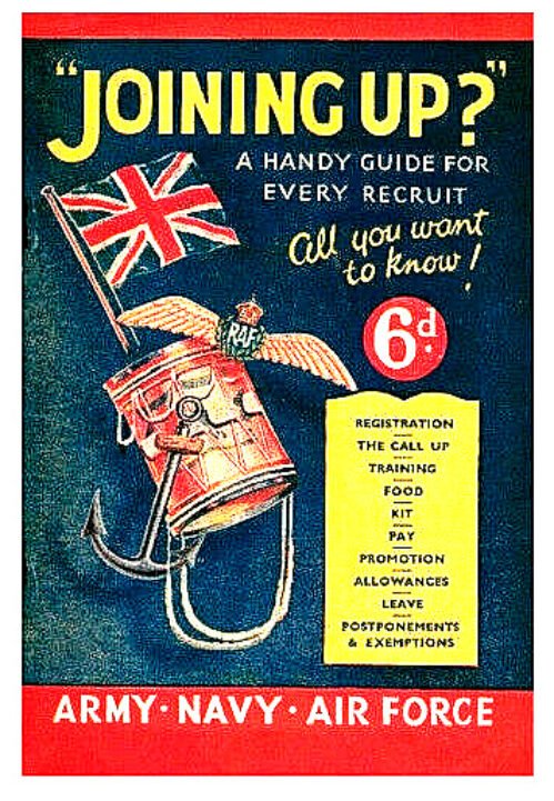 Joining up book let Recruitment World War II Army Navy RAF Vintage I Old Time UK