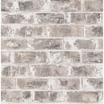 Jomax Grey Warehouse Brick Paper Non-Pasted Wallpaper Roll (Covers 56.4 Sq. Ft.)