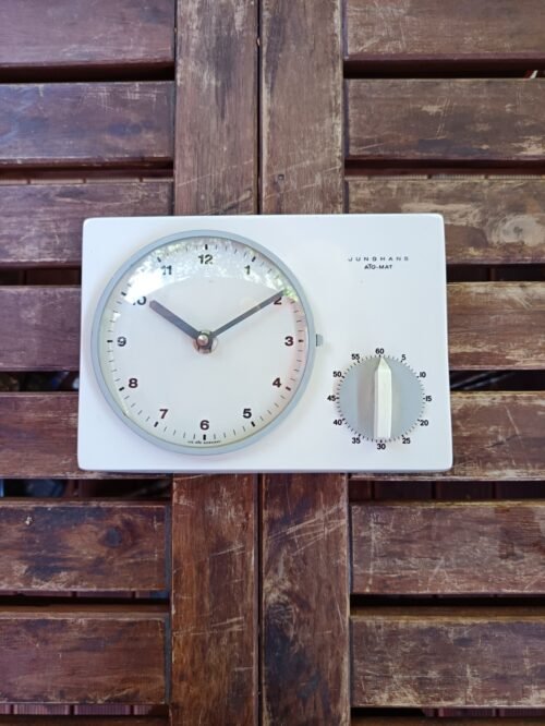 Junghans Ato Mat vintage German Max Bill wall clock with timer 1960s
