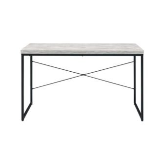 Jurgen 47 in. Rectangular Metal Black and Antique White Writing Desk
