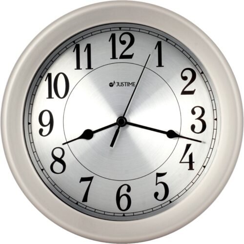JUSTIME Water Resistant 8.5" Retro Bronze Metal Frame Wall Clock Quiet Sweep
