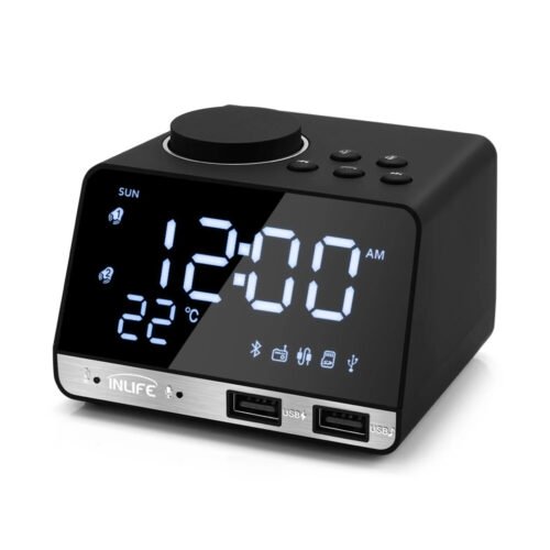 K11 Bluetooth-compatible 4.2 Radio Alarm Clock Speaker LED Digital Alarm Clock