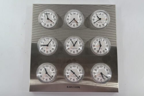 Karlsson 9 International Time Zone Bubble Clocks Battery Operated Wall Mounted