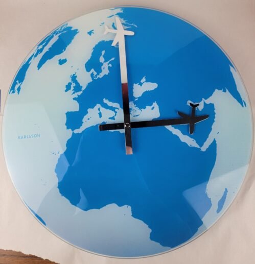 Karlsson Around The World Glass Wall Clock 15.5 Inches