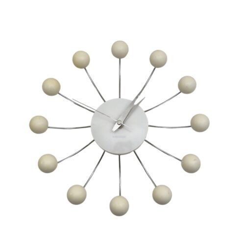 Karlsson Atomic Retro Style White Sunburst Wall Clock 11” Works Read