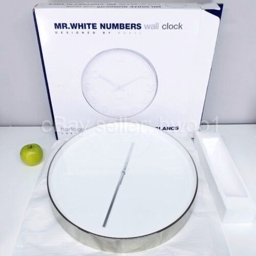 Karlsson "Mr. White Numbers" Minimalist 20" Wall Clock, New in Open Box