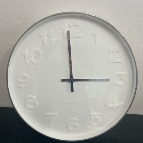 Karlsson Mr White Wall Clock Living Room Hallway Indoor Decor White 37cm