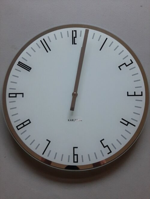 KARLSSON Slim Index White Glass Clock