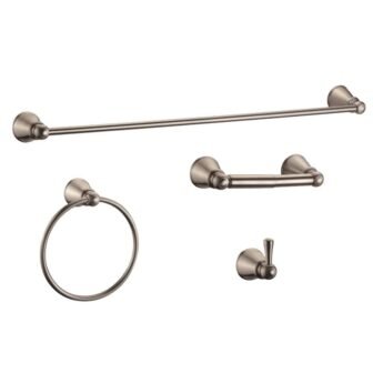 Kassel 4-Piece Bathroom Hardware Accessory Kit in Satin Nickel