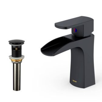 Kassel Single Handle Single Hole Basin Bathroom Faucet with Matching Pop-Up Drain...