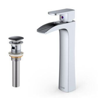 Kassel Single Handle Single Hole Vessel Bathroom Faucet with Matching Pop-Up Drain...