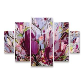 Kati Bujna Magnolia Blossoms 5-Piece Panel Set Unframed Photography Wall Art 40...