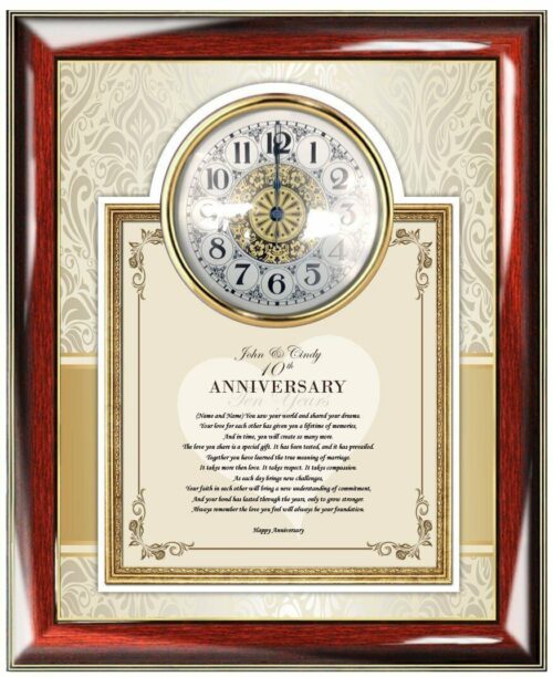 Keepsake Anniversary Present Poetry Gift Clock Frame