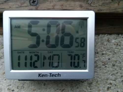 ken-tech alarm clock atomic radio controlled big LCD bright blue display