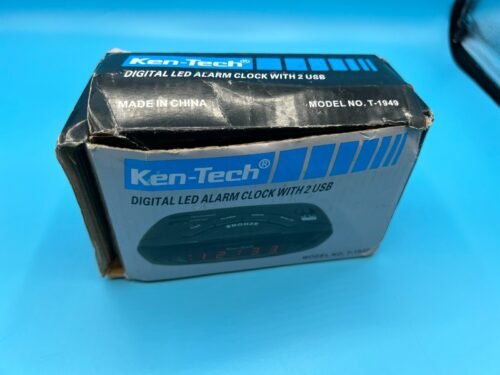 Ken-Tech Digital LED Alarm Clock w 2 USB Charging Ports For Phone/Tablet T-1949