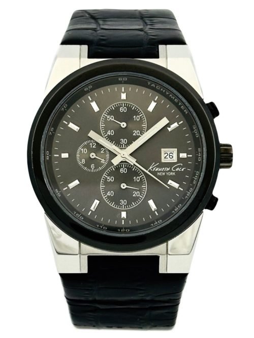 Kenneth Cole NY. KC1654 Multifunction Chronograph Croco-embossed Strap Watch