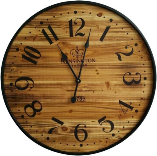 Kensington Station 26" Wood Wall Clock Pine Finish Black Threshold New Home Gift