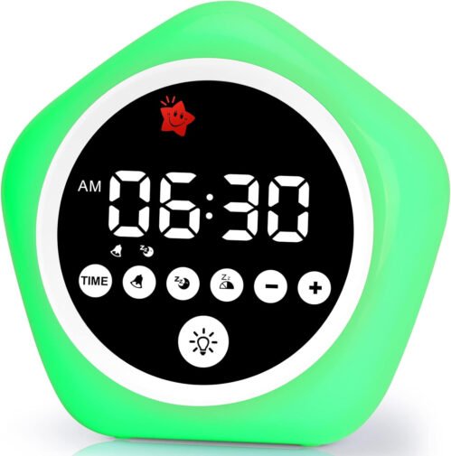 Kids Alarm Clock Ok to Wake Toddler Sleep Training Green Red Light