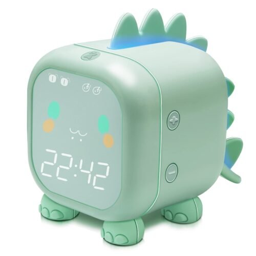 Kids Alarm Clock with Dinosaur, Digital Alarm Clock for Kids Bedroom, Cute Bedsi