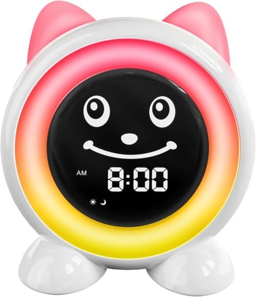 Kids Alarm Clock with Night Light & Nap Timer, Sleep Training for Toddlers