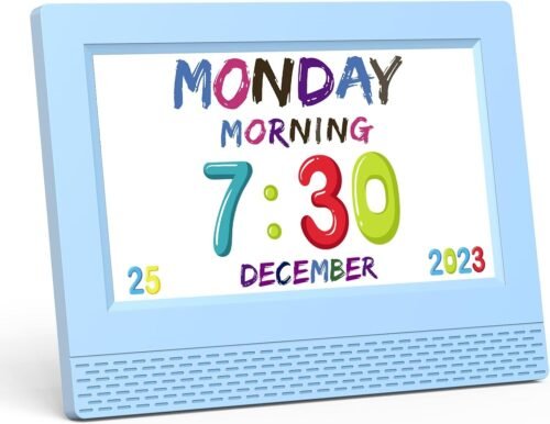 Kids Digital Alarm Clock,7"Large LED Time Display Children's Sleep Trainer