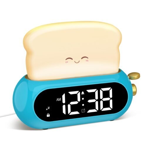 Kids Digital Alarm Clock for Bedroom with Night Light 10 Ringtones Dimmer