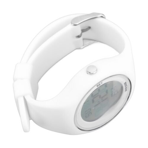 Kids Digital Watch Alarm Stopwatch EL Backlight Pedometer Calendar Band (Whi KYE