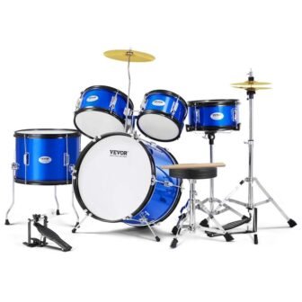 Kids Drum Set 16 in. Beginner Full Drum Set with Bass Toms...