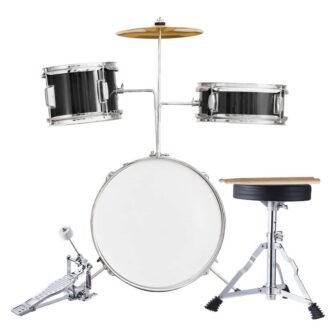 Kids Drum Set, 3-Piece, 14 in. Beginner Drum Set with Adjustable Throne...