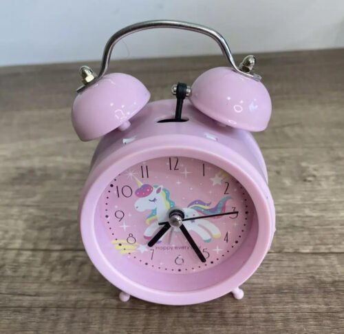 Kids Girls Alarm Clock with Unicorn Design 3D Indicator Durable for Bedroom Gift