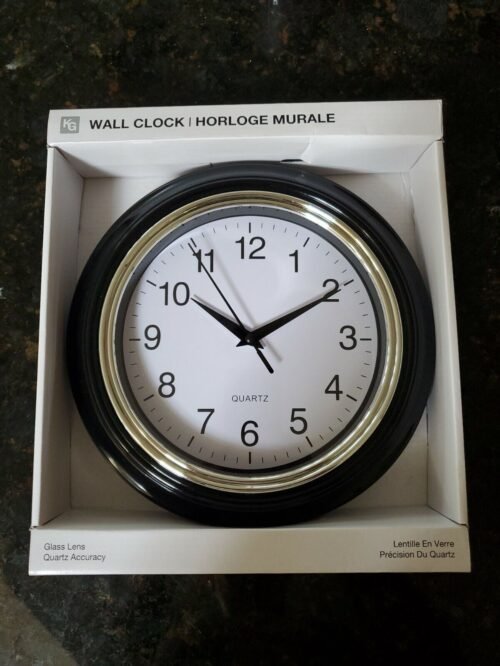 KieraGrace KG ASTER 10" Wall Clock Black with Glass Lens