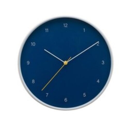 Kiera Grace Wall Clock, 12 Inch, Temple Blue Simple Modern Wall Clocks Batter...