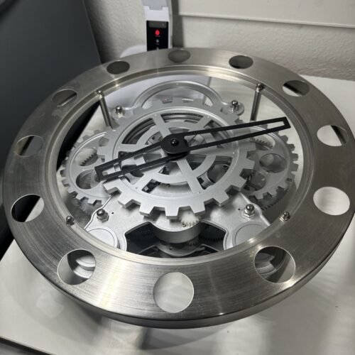 Kikkerland Gear Wall Clock, Nickel/Silver