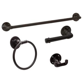 Kimball 4-Piece Bath Hardware Set in Satin Black