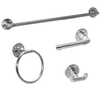 Kimball 4-Piece Bathroom Hardware Accessory Kit in Satin Nickel