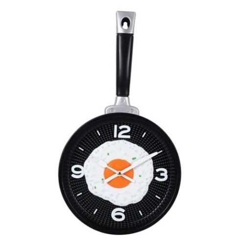 Kitchen Decorative Wall Mounted Clock, Food Spoon and Fork Coffee Unique Red