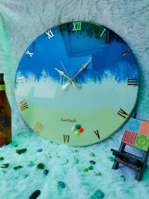 KK Resin Art Wall Clock, Premium Wall Clock,Unique Wall Clock, 50x50 CM,