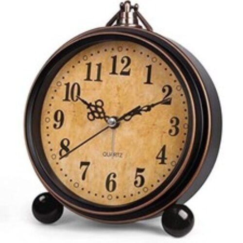 Königswerk Vintage Analog Alarm Clock, 5.25 inch Small Silent Assorted Colors