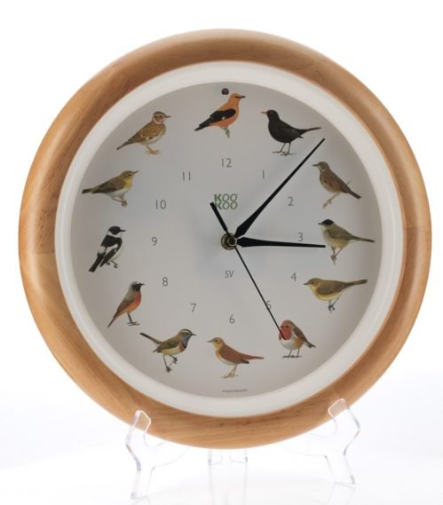 Koo Koo Clock w/ Electronic Sounds 13" Images of Cuckoo Birds Battery Quartz VG