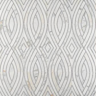 Krista Watterworth Westgate Leaf White 4 in. x 0.39 in. Polished Marble...