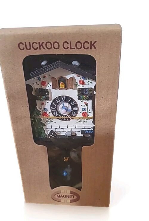 Kuckucksuhr Mini Cuckoo Clock Magnet Battery Operated In Box