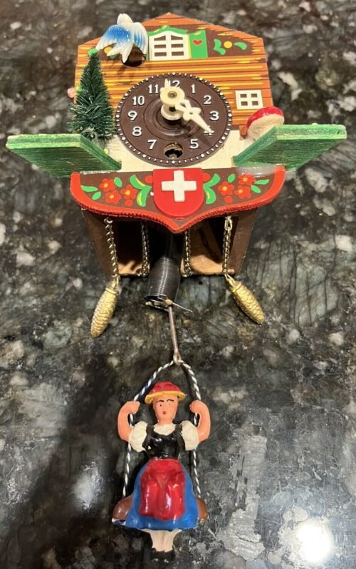 Kuckulino Black Forest Clock Swiss House Mushroom Bird Untested