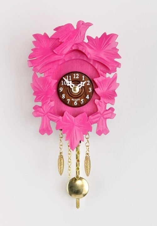 Kuckulino Black Forest Clock with Quartz Movement and Cuckoo Chime, Pink TU 2...